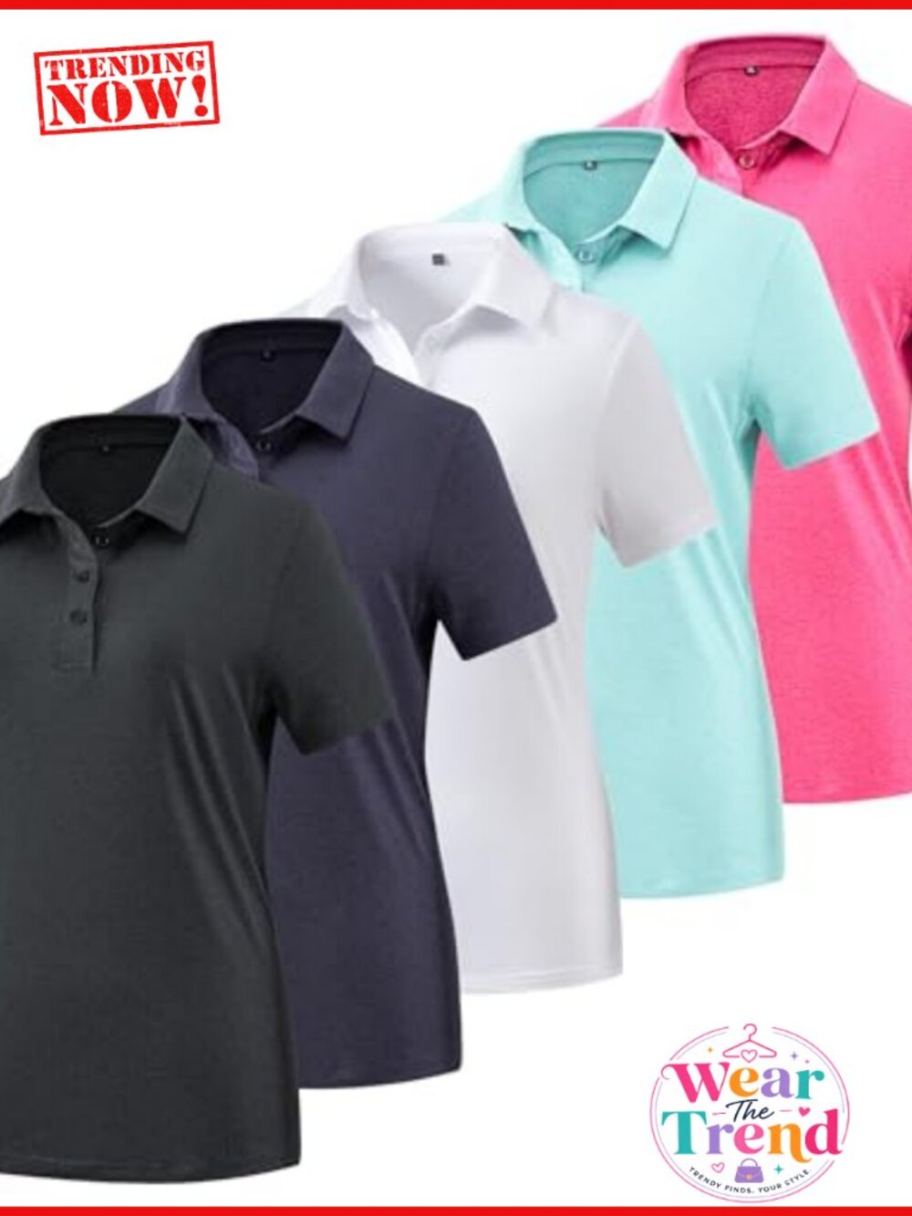 Women's Polo Shirt Short Sleeve Collared Golf Work Top Regular Fit